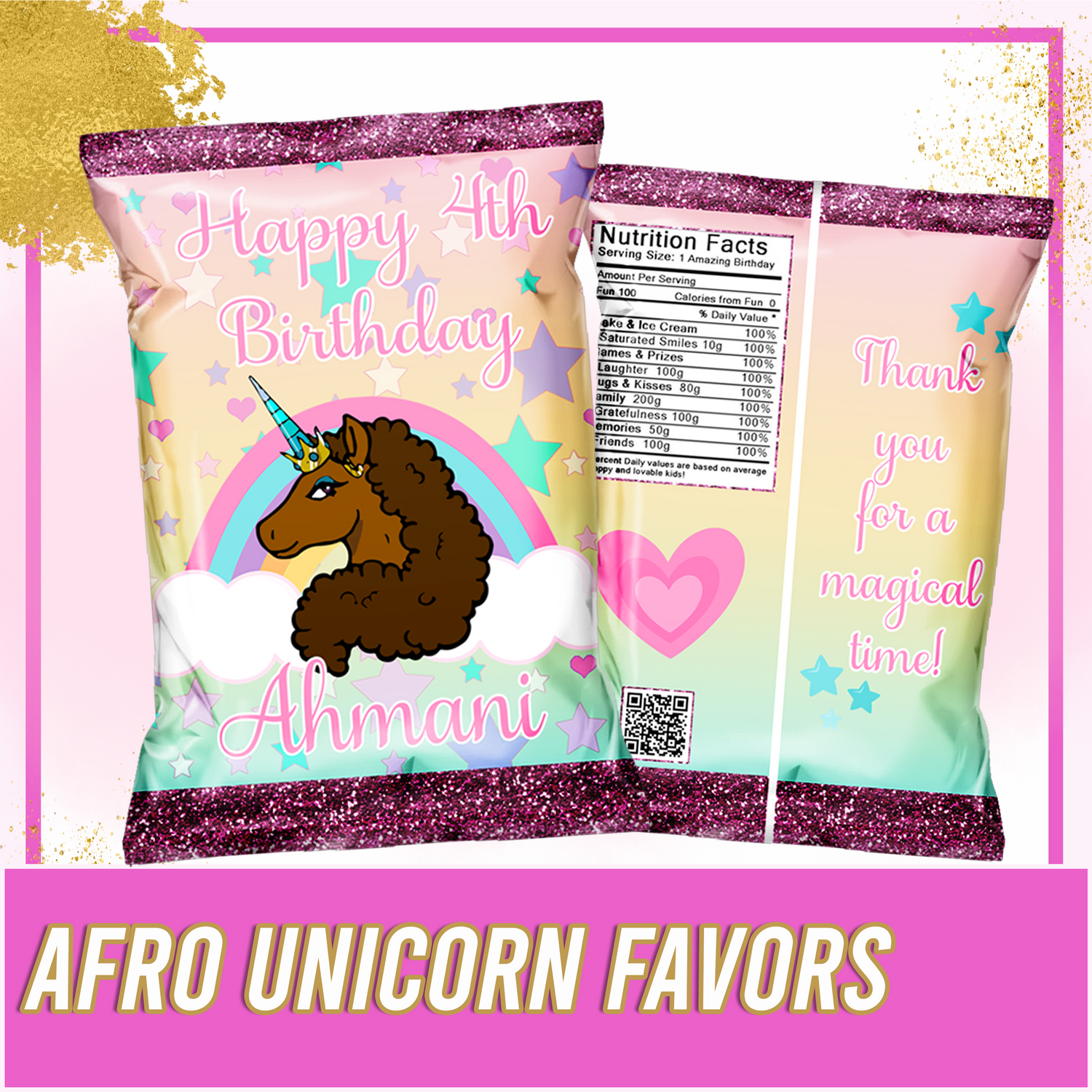Afro Unicorn Favors