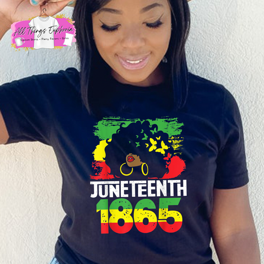 Juneteenth 1865 Butterfly Woman Shirt