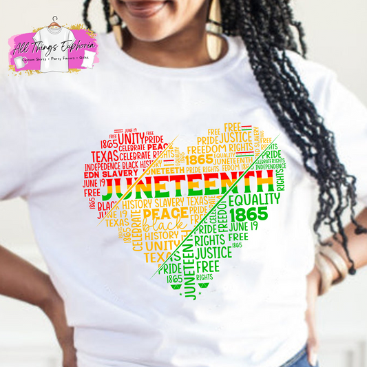 Juneteenth WordArt Heart Shirt